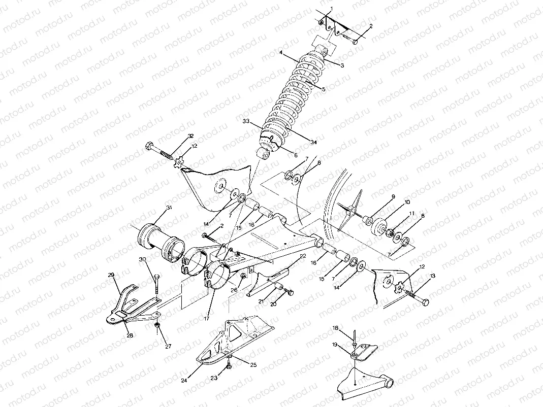 SWING ARM WELDMENT 350 2X4 (4918531853023A) | SWING ARM WELDMENT 350 2X4 (4918531853023A)