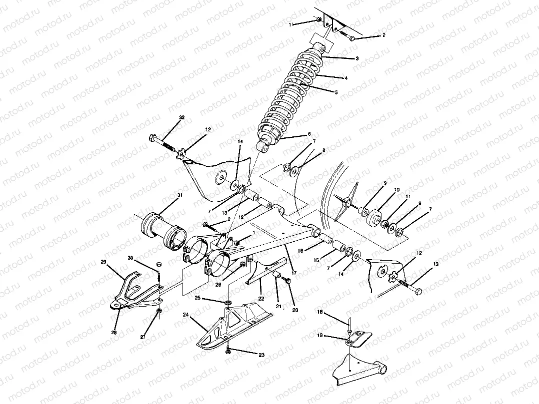 Swing Arm Weldment and Rear Shock Assembly (4914781478021A) | Swing Arm Weldment and Rear Shock Assembly (4914781478021A)
