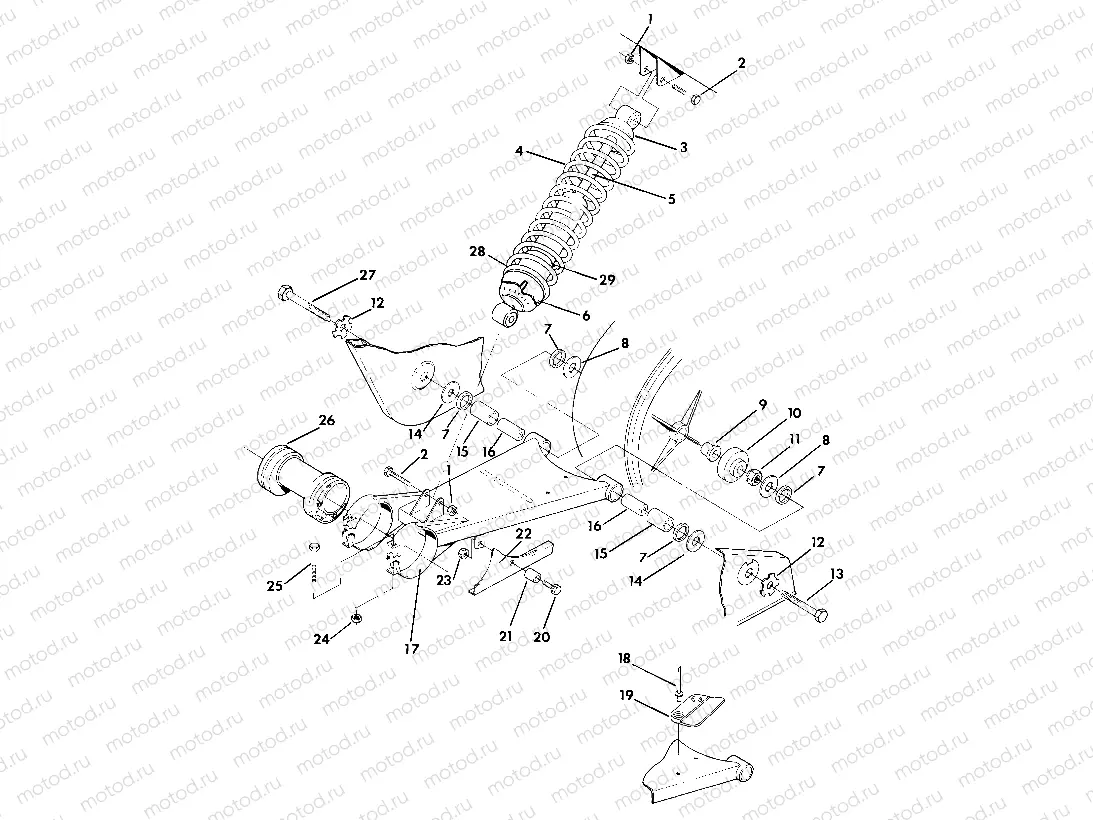 Swing Arm Weldment and Rear Shock Assembly (4918411841021A) | Swing Arm Weldment and Rear Shock Assembly (4918411841021A)