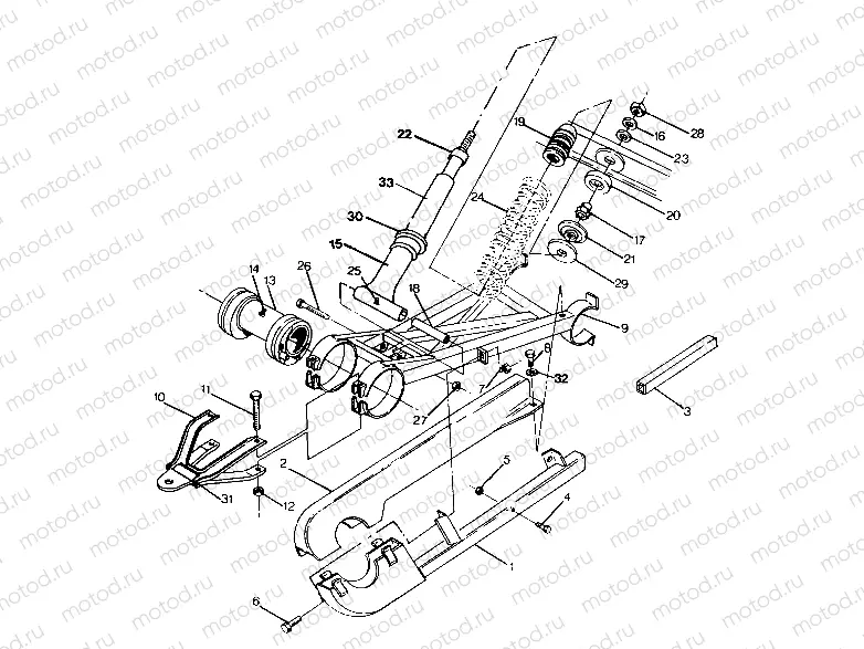SWING ARM WELDMENT (REAR) 250 4x6 / W928627 (4922902290031A) | SWING ARM WELDMENT (REAR) 250 4x6 / W928627 (4922902290031A)