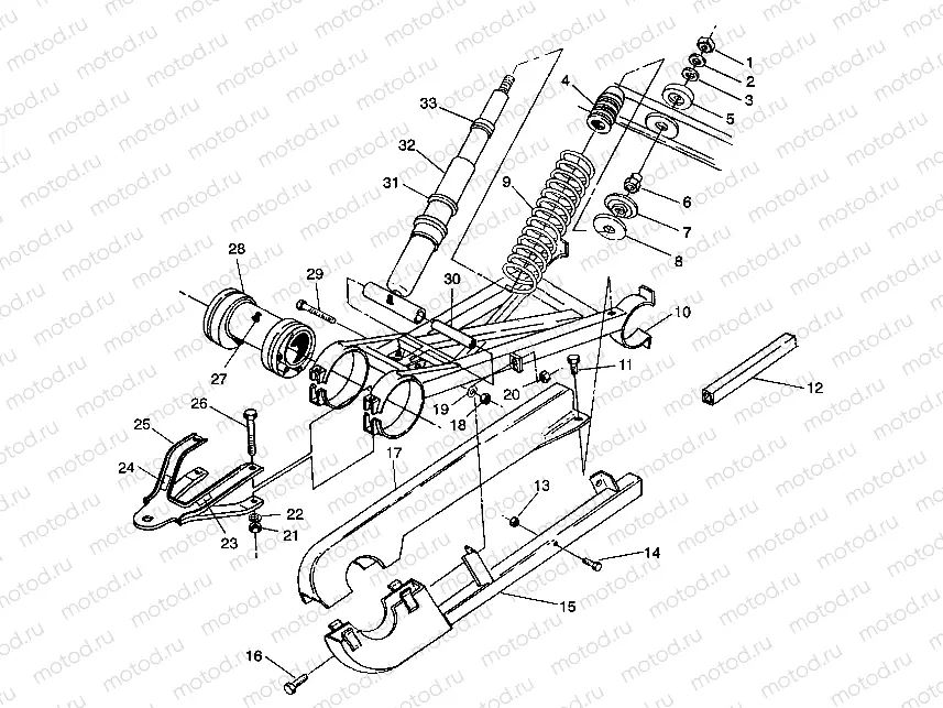 SWING ARM WELDMENT (REAR) 6X6 350L S938739 (4924362436037A) | SWING ARM WELDMENT (REAR) 6X6 350L S938739 (4924362436037A)