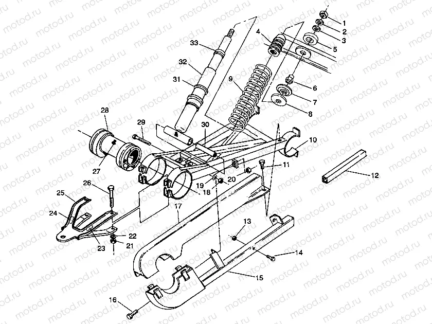 SWING ARM WELDMENT (REAR) 6X6 350L W938739 (4924062406037A) | SWING ARM WELDMENT (REAR) 6X6 350L W938739 (4924062406037A)