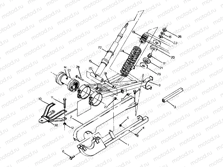 SWING ARM WELDMENT (REAR) BIG BOSS 4X6 UPDATED 2 - 91 (4919801980027A) | SWING ARM WELDMENT (REAR) BIG BOSS 4X6 UPDATED 2 - 91 (4919801980027A)