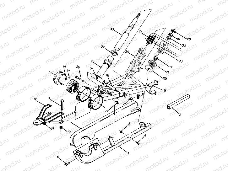 SWING ARM WELDMENT(REAR) 6X6 (4919811981029A) | SWING ARM WELDMENT(REAR) 6X6 (4919811981029A)