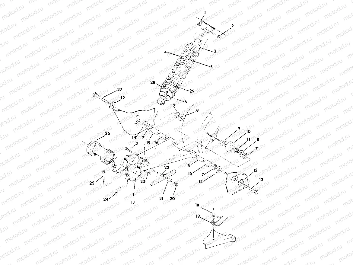 SWING ARM WELDMENT/REAR SHOCK ASSEMBLY TRAIL BLAZER (4919761976021A) | SWING ARM WELDMENT/REAR SHOCK ASSEMBLY TRAIL BLAZER (4919761976021A)