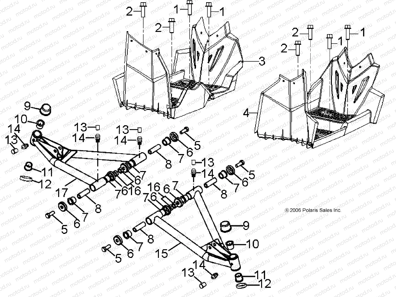 SWING ARM/FOOTREST - A07KA09AA/AB/AD (49ATVSUSPFRT07OTLW90) | SWING ARM/FOOTREST - A07KA09AA/AB/AD (49ATVSUSPFRT07OTLW90)
