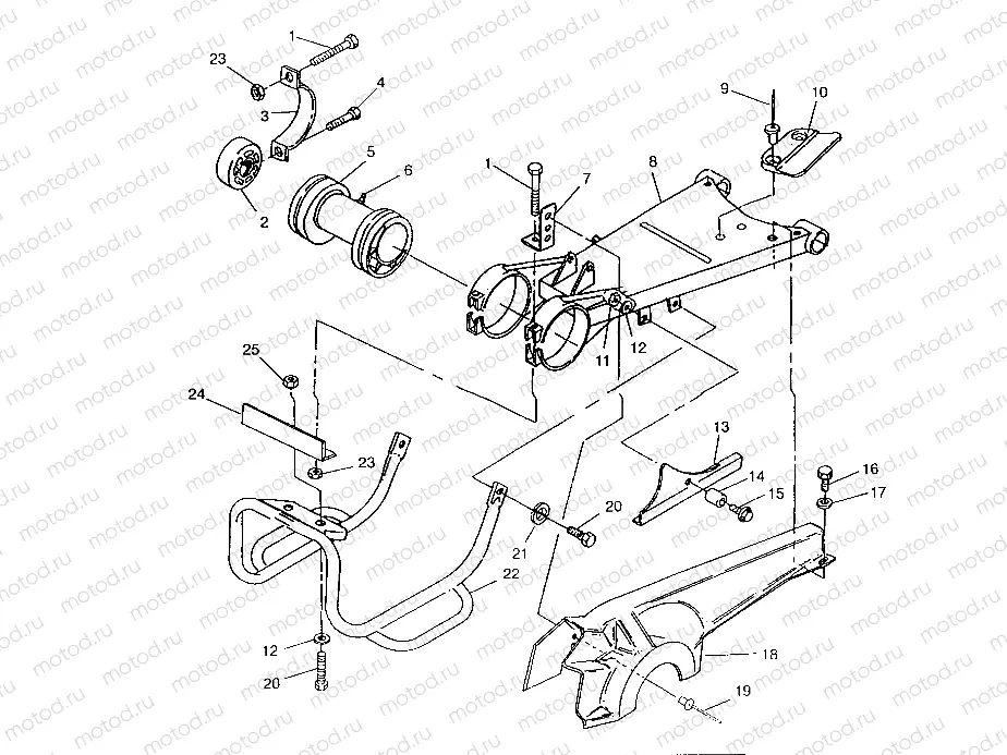 SWING ARM/GUARD MOUNTING 6x6 400L | SWING ARM/GUARD MOUNTING 6x6 400L, SWEDISH S948740 and  NORWEGIAN N948740 (4926812681030A)