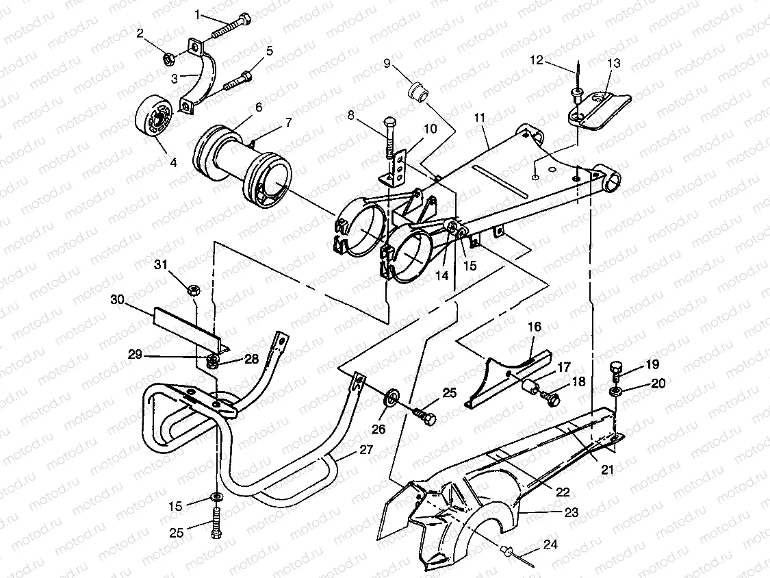 SWING ARM/GUARD MOUNTING Magnum 6X6 - W968744 and Magnum 6X6 Swedish - S968 (4936073607C008) | SWING ARM/GUARD MOUNTING Magnum 6X6 - W968744 and Magnum 6X6 Swedish - S968 (4936073607C008)