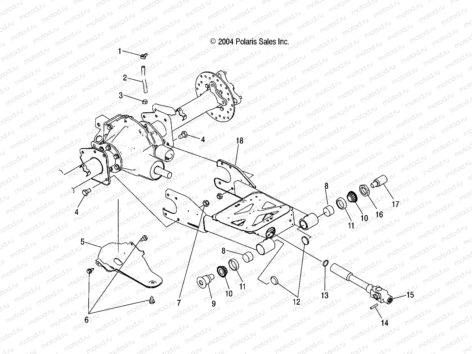 SWING ARM/REAR AXLE MOUNTING - A05JD50AA/AB/AC (4995189518D08) | SWING ARM/REAR AXLE MOUNTING - A05JD50AA/AB/AC (4995189518D08)
