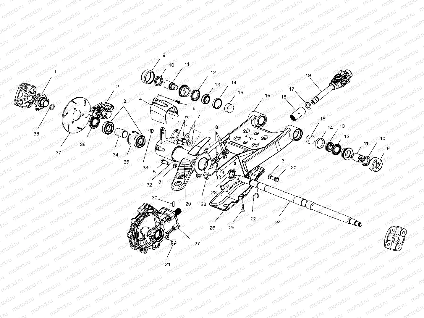 SWING ARM/REAR GEARCASE MOUNTING - A00CB32AA (4949354935C010) | SWING ARM/REAR GEARCASE MOUNTING - A00CB32AA (4949354935C010)