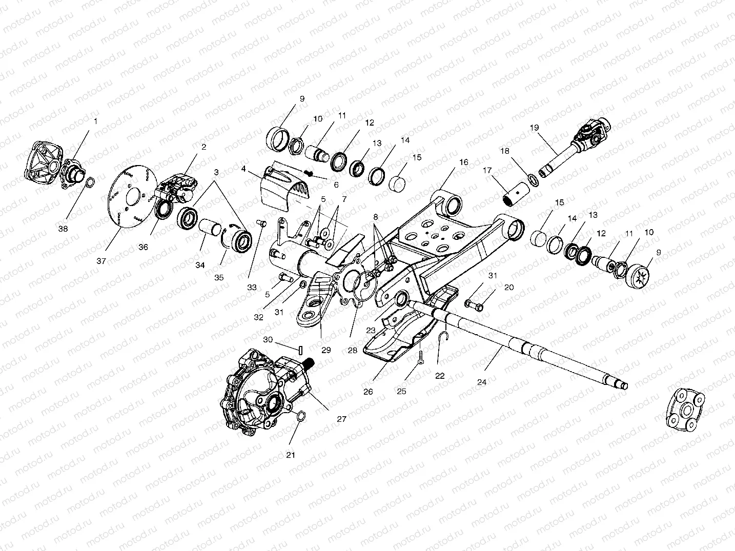 SWING ARM/REAR GEARCASE MOUNTING - A00CD50FB (4954885488D002) | SWING ARM/REAR GEARCASE MOUNTING - A00CD50FB (4954885488D002)