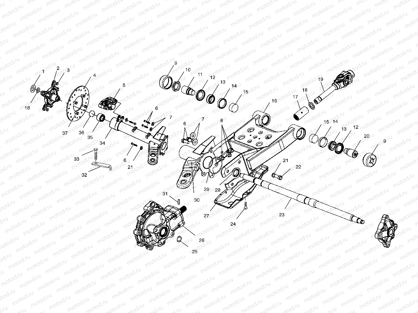 SWING ARM/REAR GEARCASE MOUNTING - A02CB32AA/AB/FC (4970107010C09) | SWING ARM/REAR GEARCASE MOUNTING - A02CB32AA/AB/FC (4970107010C09)