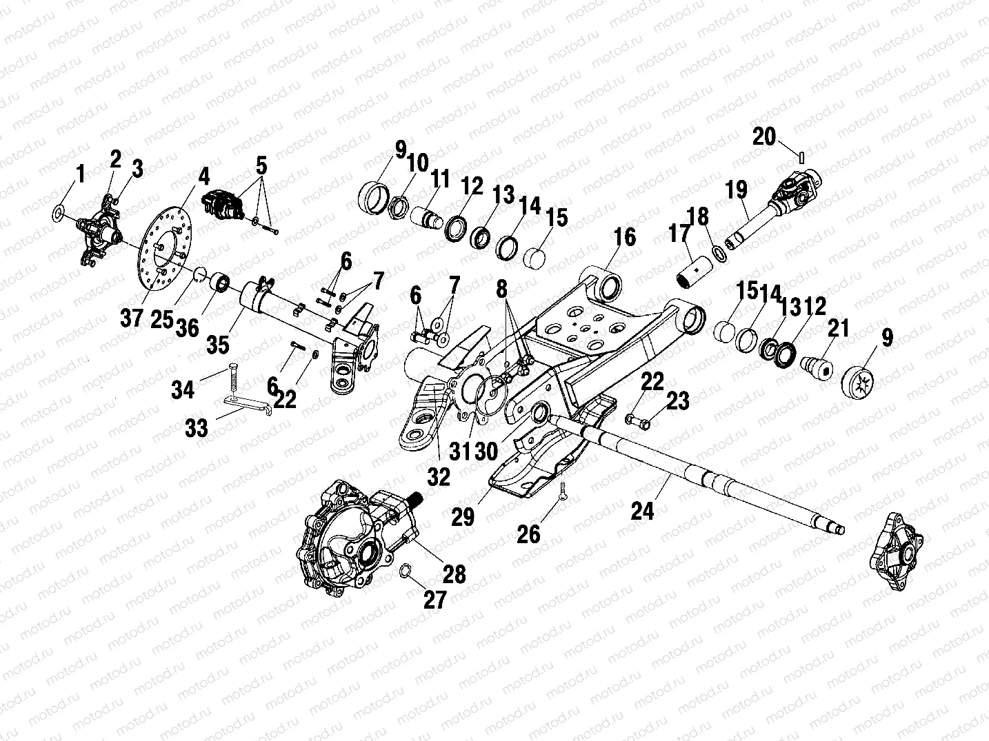 SWING ARM/REAR GEARCASE MOUNTING - A02CK42AA/AB (4970327032C04) | SWING ARM/REAR GEARCASE MOUNTING - A02CK42AA/AB (4970327032C04)