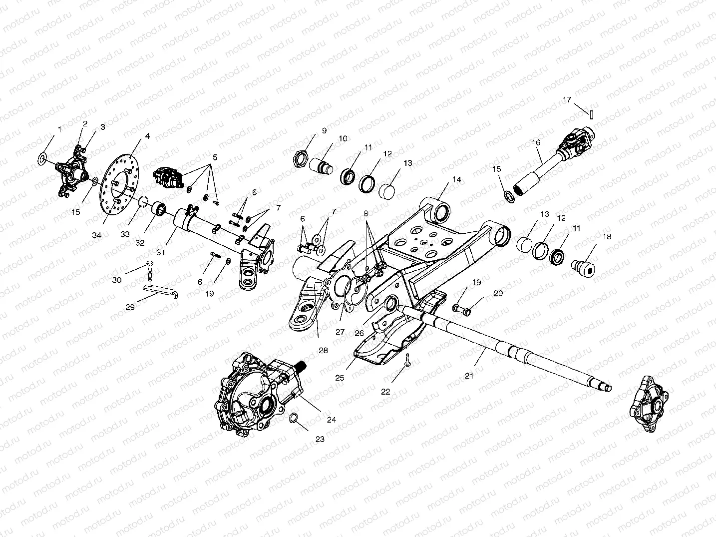 SWING ARM/REAR GEARCASE MOUNTING - A03CD32AA/AB/AC/FB (4975217521C14) | SWING ARM/REAR GEARCASE MOUNTING - A03CD32AA/AB/AC/FB (4975217521C14)