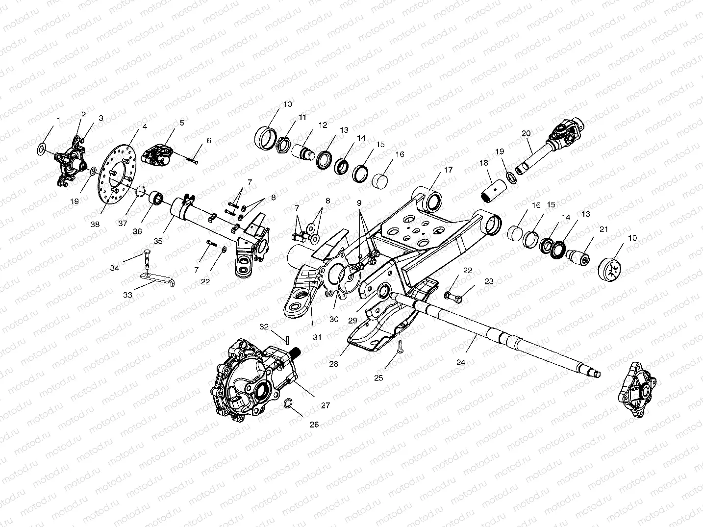 SWING ARM/REAR/GEARCASE MOUNTING - A01CD32FB (4964026402D005) | SWING ARM/REAR/GEARCASE MOUNTING - A01CD32FB (4964026402D005)