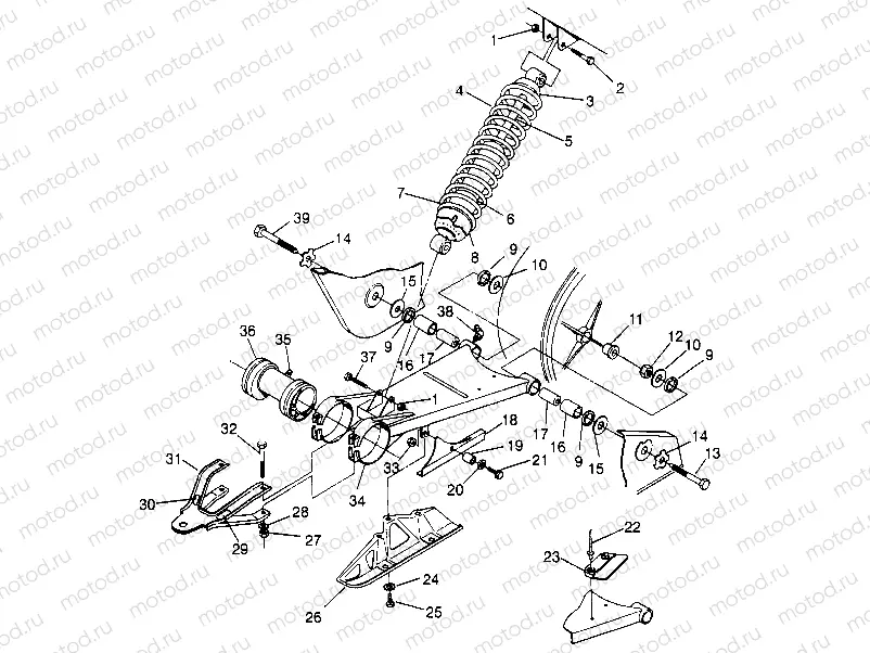 SWING ARM/SHOCK MOUNTING 2x4 300 W947530 (4926742674B009) | SWING ARM/SHOCK MOUNTING 2x4 300 W947530 (4926742674B009)