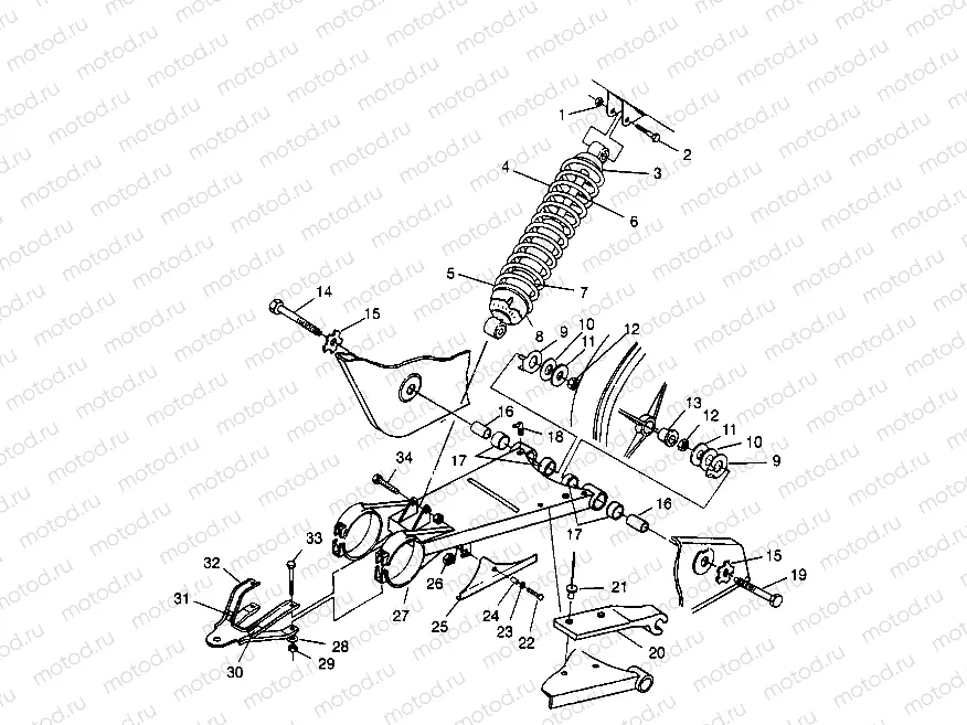 SWING ARM/SHOCK MOUNTING 2X4 300 W957530 (4930053005B010) | SWING ARM/SHOCK MOUNTING 2X4 300 W957530 (4930053005B010)
