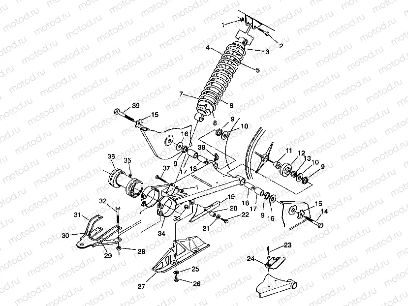SWING ARM/SHOCK MOUNTING 2X4 350L W937539 (4924032403019A) | SWING ARM/SHOCK MOUNTING 2X4 350L W937539 (4924032403019A)