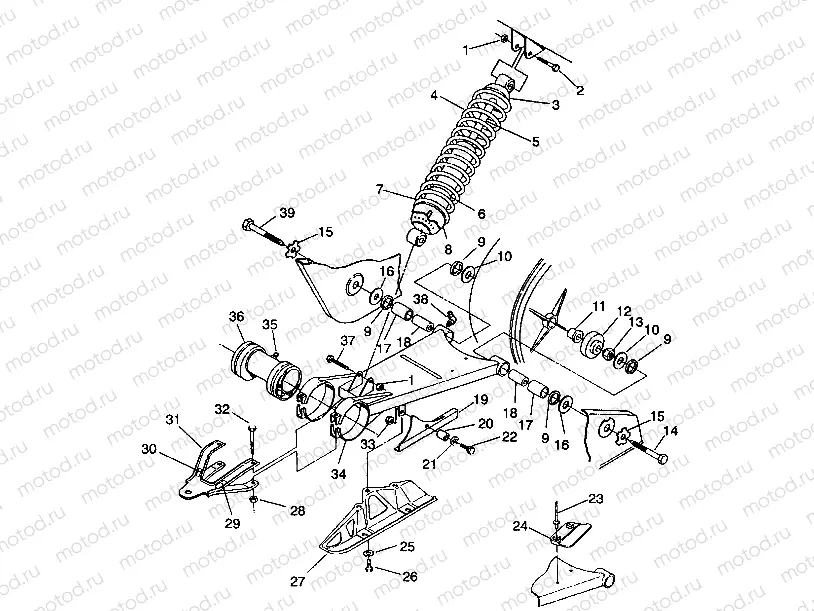 SWING ARM/SHOCK MOUNTING 4X4 250 W938127 (4924042404022A) | SWING ARM/SHOCK MOUNTING 4X4 250 W938127 (4924042404022A)