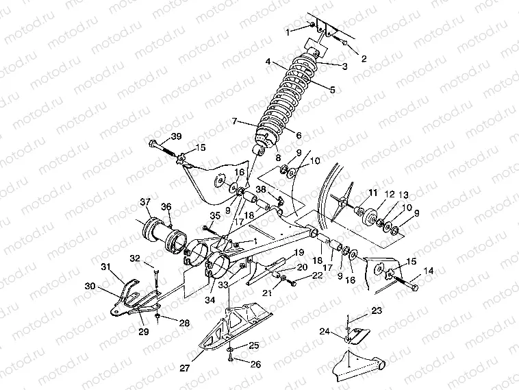 SWING ARM/SHOCK MOUNTING 4X4 350L S938139 (4924342434023A) | SWING ARM/SHOCK MOUNTING 4X4 350L S938139 (4924342434023A)