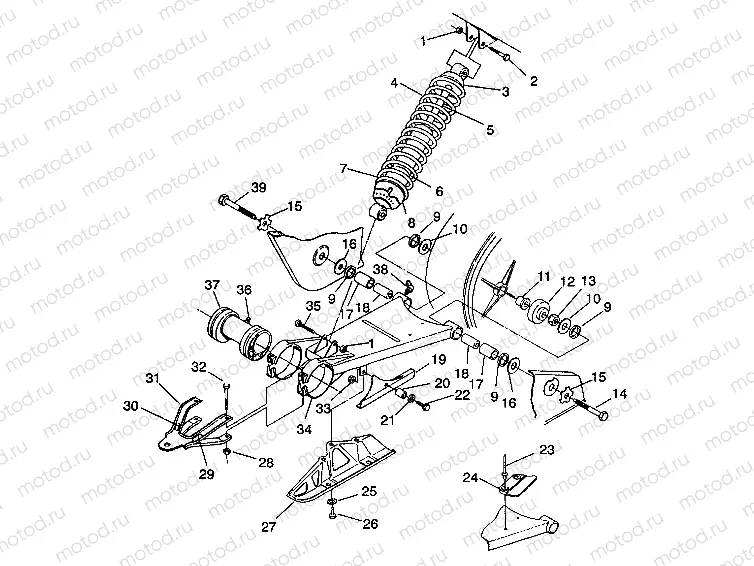 SWING ARM/SHOCK MOUNTING 4X4 350L W938139 (4924052405023A) | SWING ARM/SHOCK MOUNTING 4X4 350L W938139 (4924052405023A)