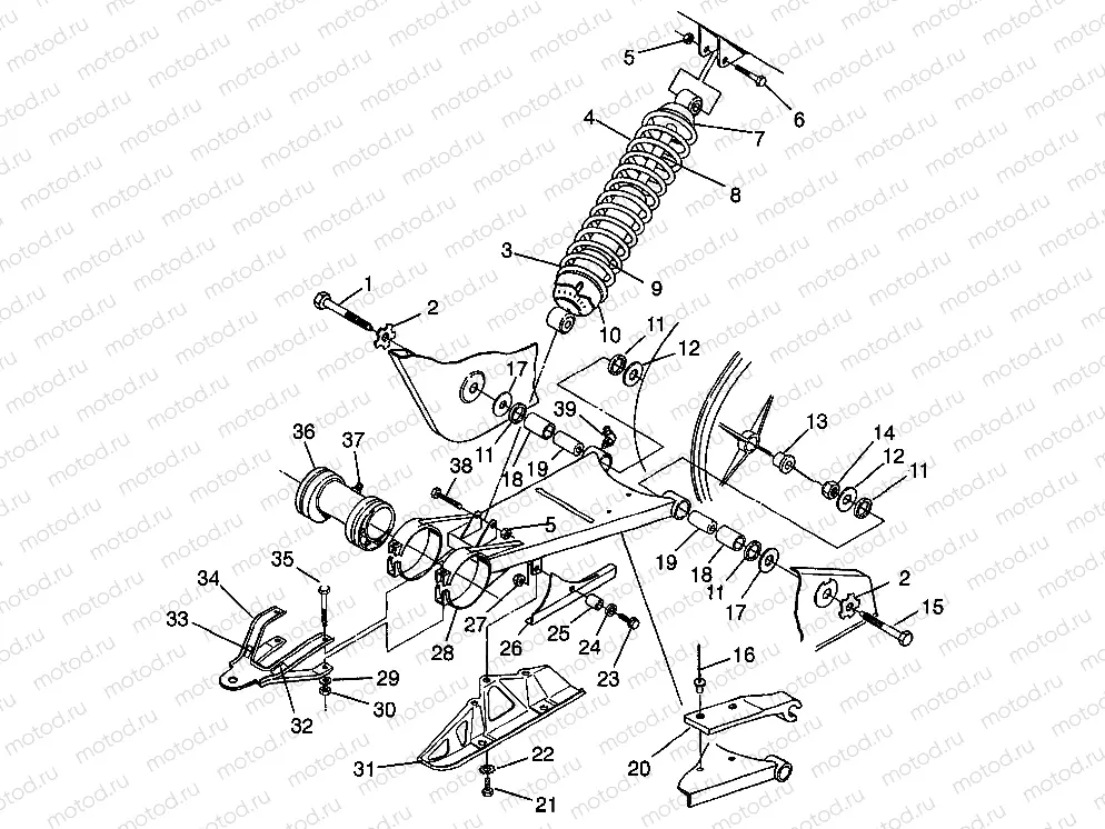 SWING ARM/SHOCK MOUNTING 4X4 400L W948140 (4926772677B013) | SWING ARM/SHOCK MOUNTING 4X4 400L W948140 (4926772677B013)