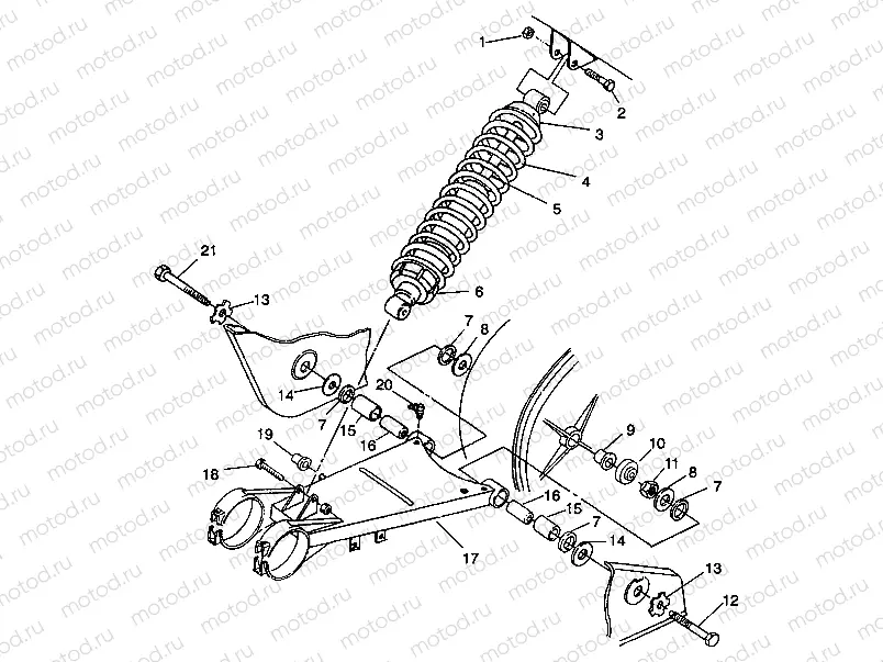 SWING ARM/SHOCK MOUNTING 6X6 350L S938739 (4924362436028A) | SWING ARM/SHOCK MOUNTING 6X6 350L S938739 (4924362436028A)