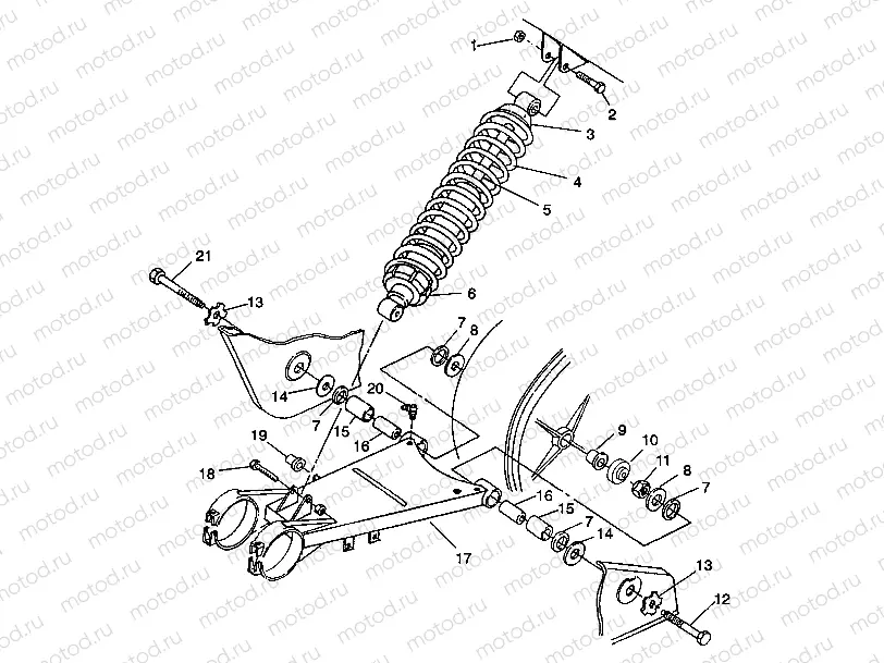 SWING ARM/SHOCK MOUNTING 6X6 350L W938739 (4924062406028A) | SWING ARM/SHOCK MOUNTING 6X6 350L W938739 (4924062406028A)