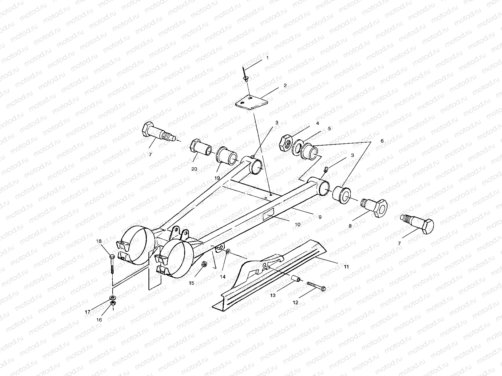 SWING ARM/SHOCK MOUNTING - A00BA25CA (4954825482B012) | SWING ARM/SHOCK MOUNTING - A00BA25CA (4954825482B012)