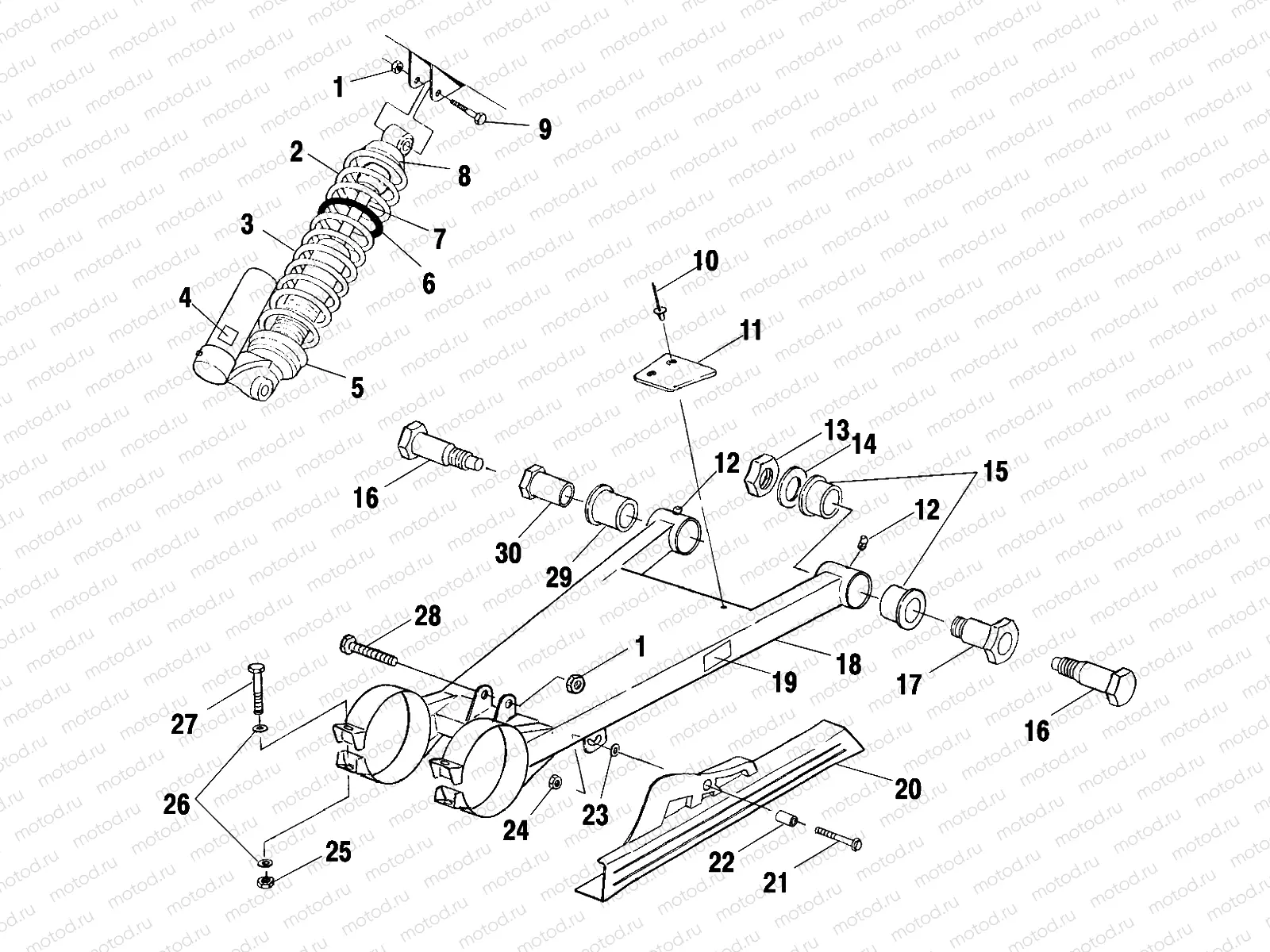SWING ARM/SHOCK MOUNTING - A00BG50AA (4954855485C010) | SWING ARM/SHOCK MOUNTING - A00BG50AA (4954855485C010)
