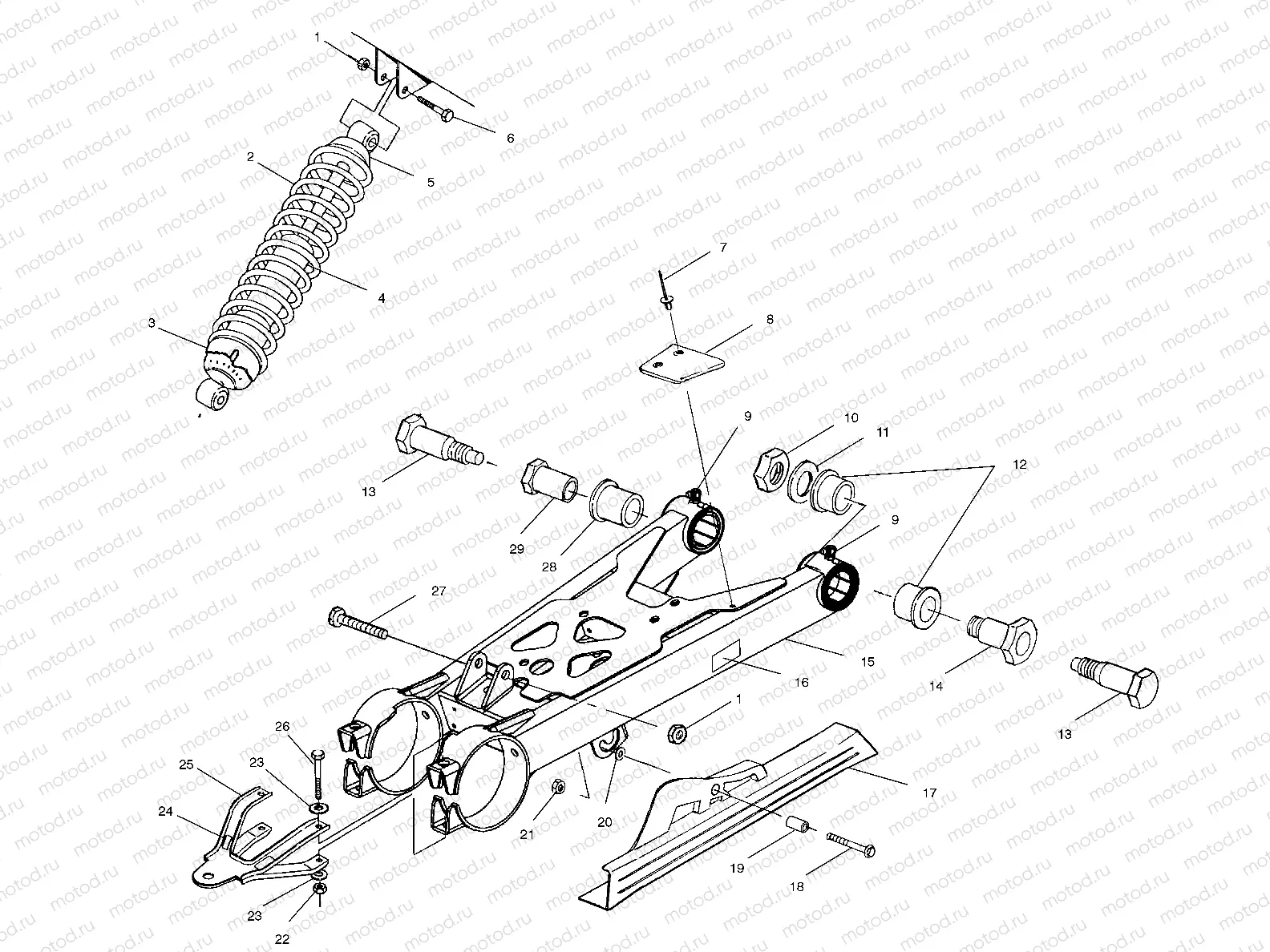 SWING ARM/SHOCK MOUNTING - A01AG25CA (4963866386B009) | SWING ARM/SHOCK MOUNTING - A01AG25CA (4963866386B009)