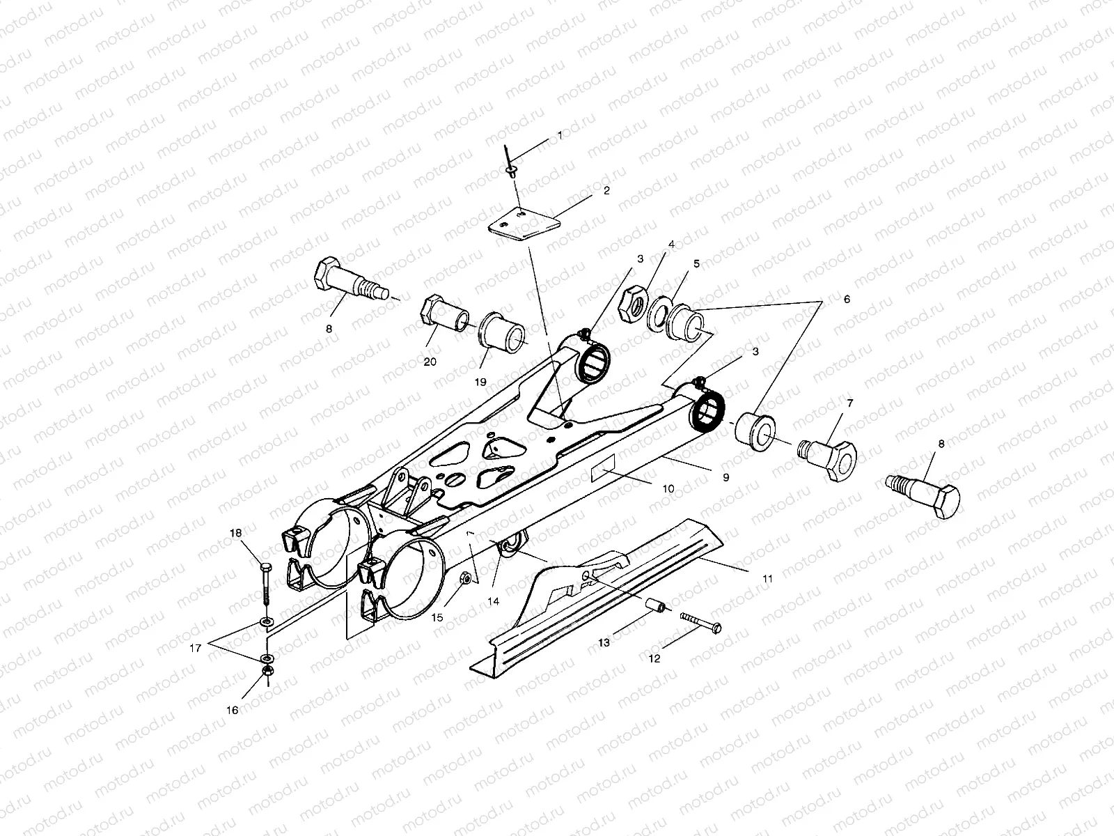 SWING ARM/SHOCK MOUNTING - A01BA25CA (4963666366B011) | SWING ARM/SHOCK MOUNTING - A01BA25CA (4963666366B011)