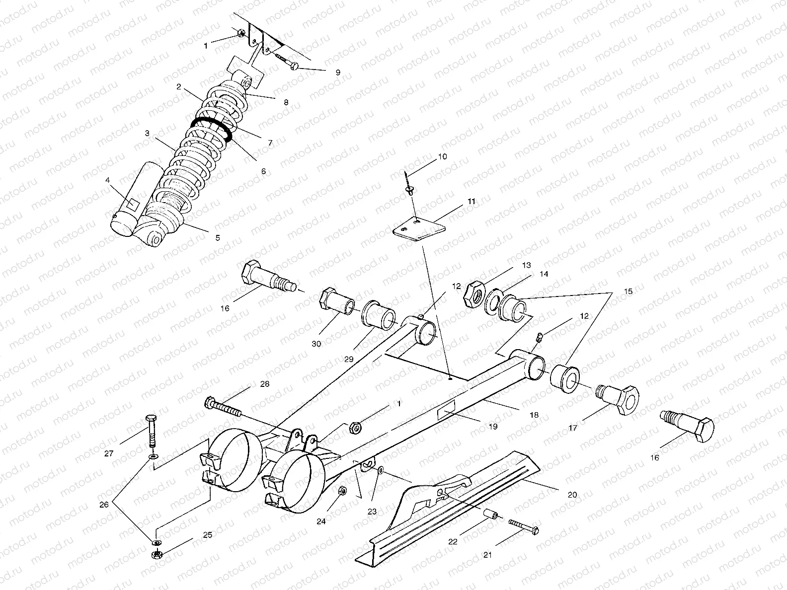 SWING ARM/SHOCK MOUNTING - A01BA38CA (4968366836C003) | SWING ARM/SHOCK MOUNTING - A01BA38CA (4968366836C003)