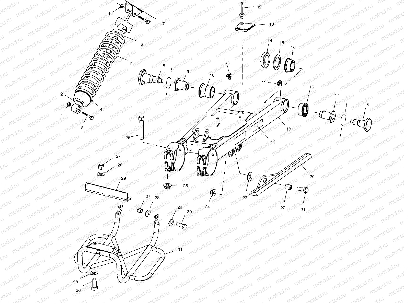 SWING ARM/SHOCK MOUNTING - A01CL50AA (4964586458B013) | SWING ARM/SHOCK MOUNTING - A01CL50AA (4964586458B013)