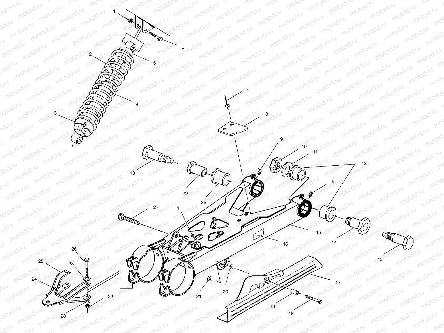 SWING ARM/SHOCK MOUNTING - A02CG25CA (4969856985B09) | SWING ARM/SHOCK MOUNTING - A02CG25CA (4969856985B09)
