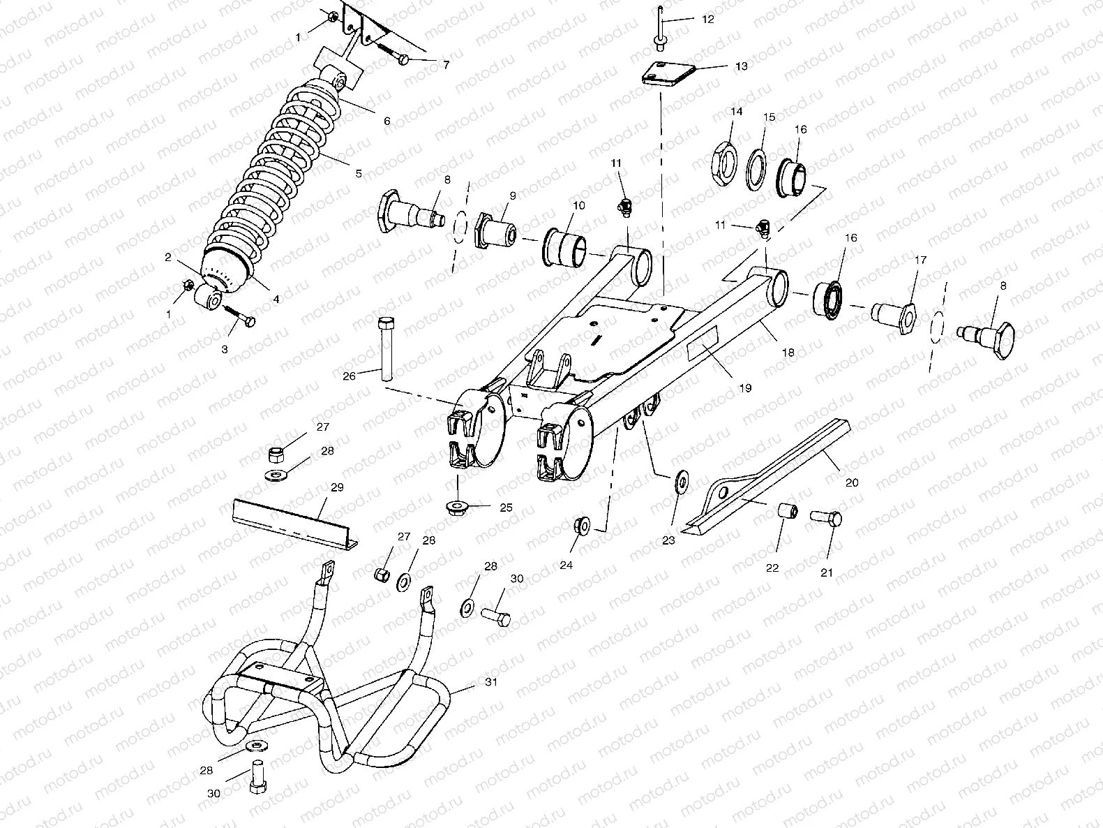 SWING ARM/SHOCK MOUNTING - A02CL50AA/DA (4967986798B13) | SWING ARM/SHOCK MOUNTING - A02CL50AA/DA (4967986798B13)