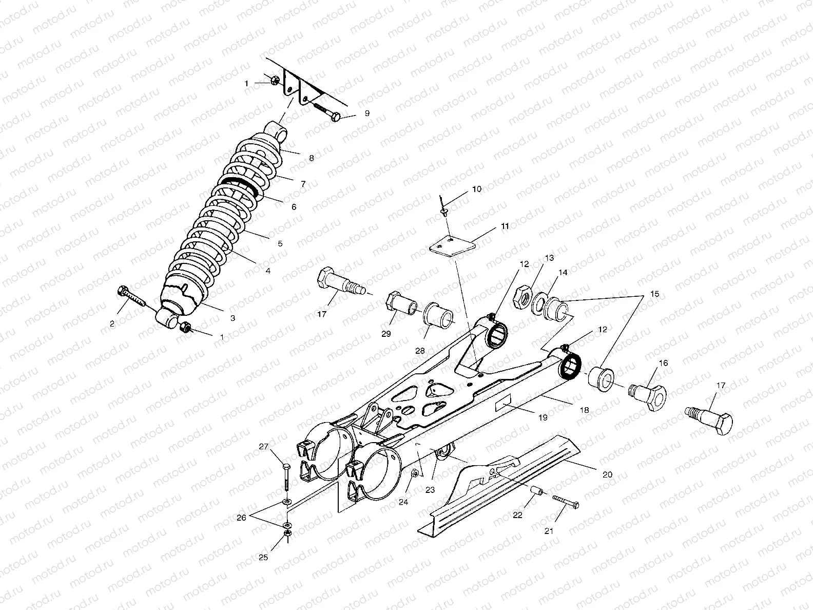 SWING ARM/SHOCK MOUNTING - A03BA25CA/CB (4975037503B07) | SWING ARM/SHOCK MOUNTING - A03BA25CA/CB (4975037503B07)