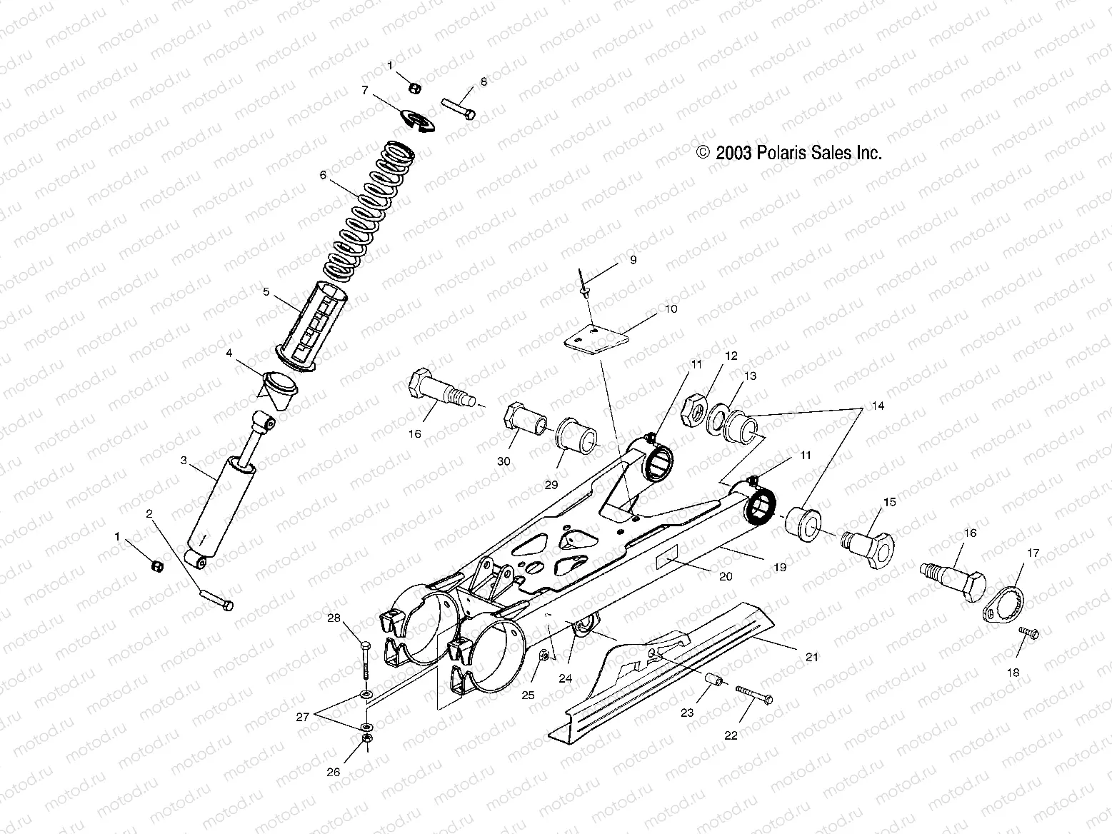 SWING ARM/SHOCK MOUNTING - A04BA25CA/CB (4986208620B07) | SWING ARM/SHOCK MOUNTING - A04BA25CA/CB (4986208620B07)