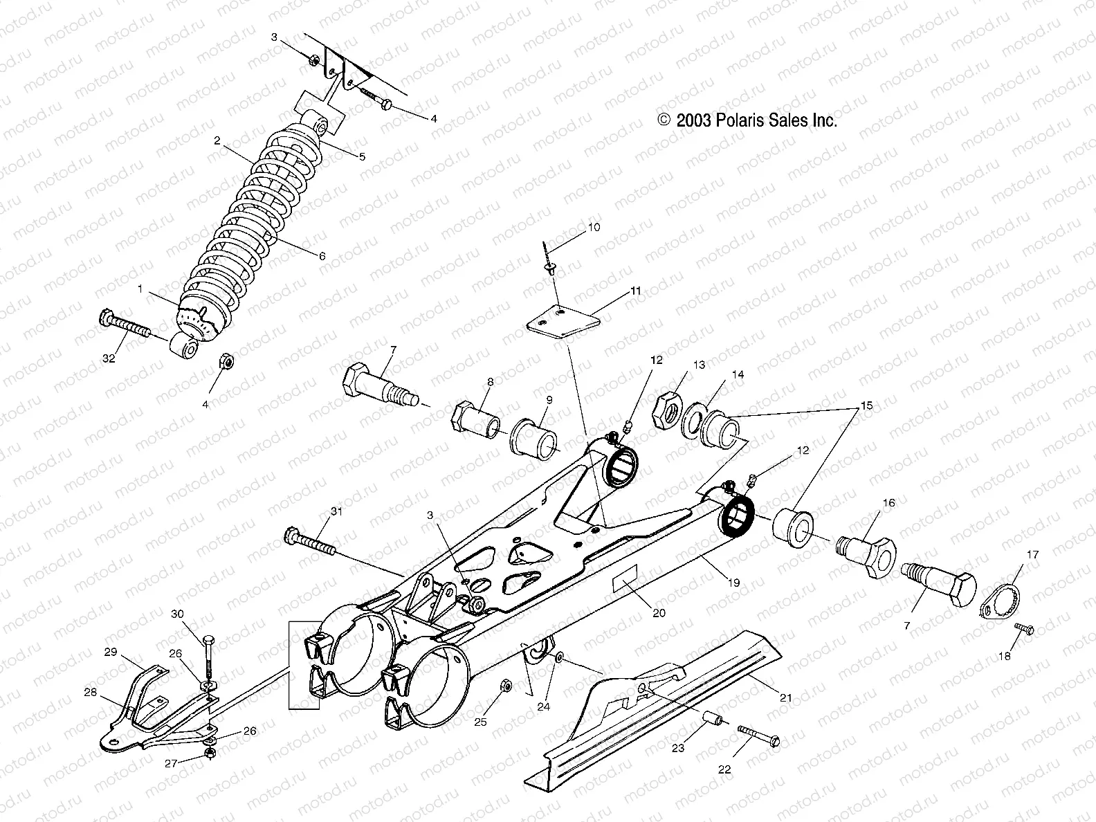 SWING ARM/SHOCK MOUNTING - A04CA32AA/AB/FA (4986248624B11) | SWING ARM/SHOCK MOUNTING - A04CA32AA/AB/FA (4986248624B11)