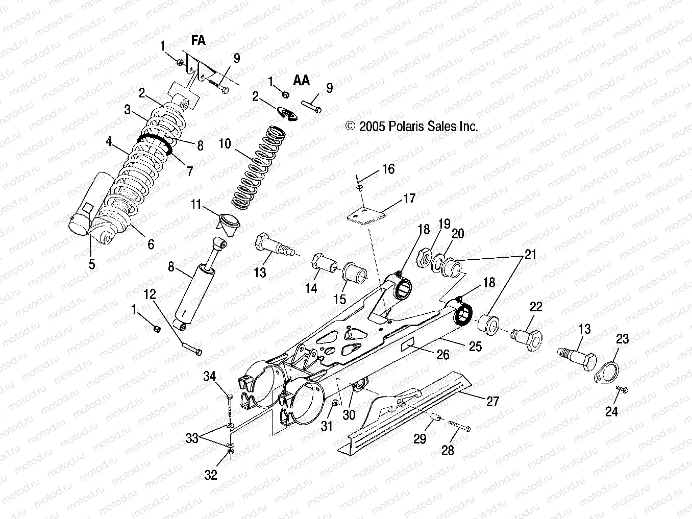 SWING ARM/SHOCK MOUNTING - A07BG50AA/FA (4999201549920154C07) | SWING ARM/SHOCK MOUNTING - A07BG50AA/FA (4999201549920154C07)