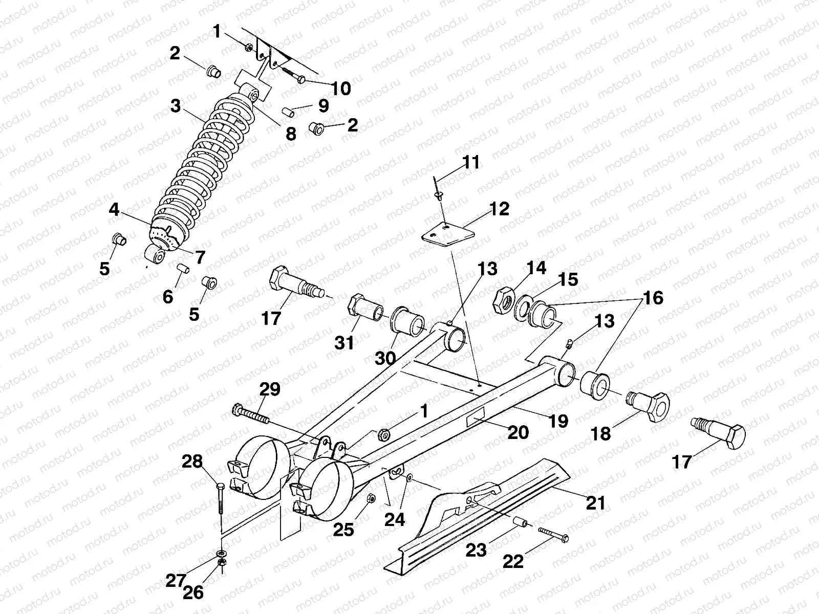 SWING ARM/SHOCK MOUNTING - A99BA25CA (4949574957b011) | SWING ARM/SHOCK MOUNTING - A99BA25CA (4949574957b011)