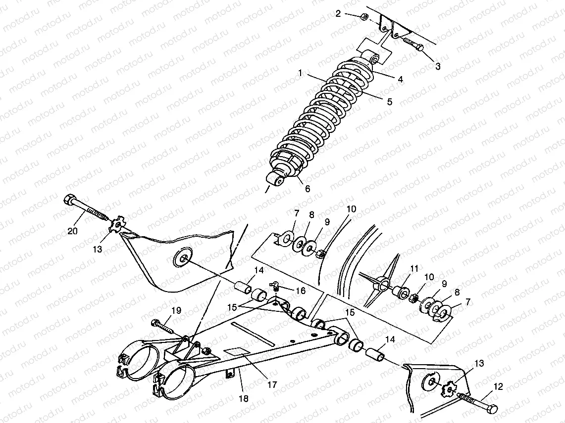 SWING ARM/SHOCK MOUNTING BIG BOSS 6X6 400L W97AE38A (4940814081C005) | SWING ARM/SHOCK MOUNTING BIG BOSS 6X6 400L W97AE38A (4940814081C005)