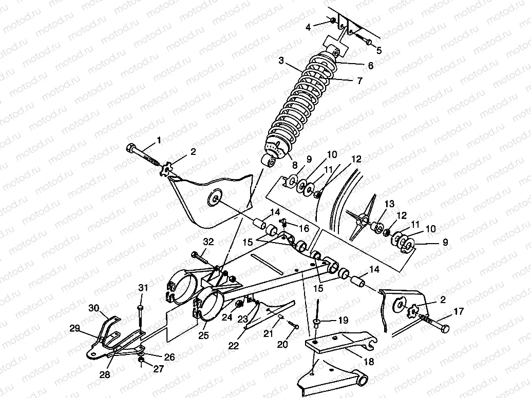 SWING ARM/SHOCK MOUNTING Magnum 2X4 W98AA42A (4945524552B010) | SWING ARM/SHOCK MOUNTING Magnum 2X4 W98AA42A (4945524552B010)