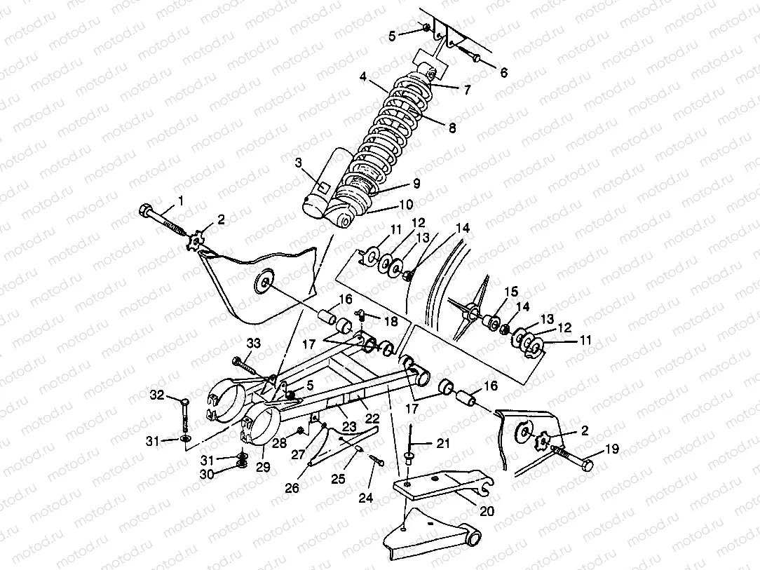 SWING ARM/SHOCK MOUNTING Scrambler 400L W97BC38C (4939893989B014) | SWING ARM/SHOCK MOUNTING Scrambler 400L W97BC38C (4939893989B014)