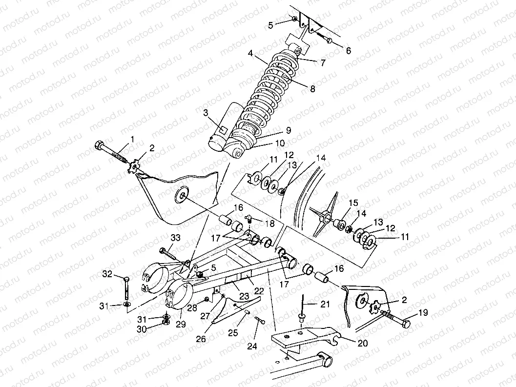 SWING ARM/SHOCK MOUNTING  Scrambler 500 W97BC50A (4943074307C001) | SWING ARM/SHOCK MOUNTING  Scrambler 500 W97BC50A (4943074307C001)