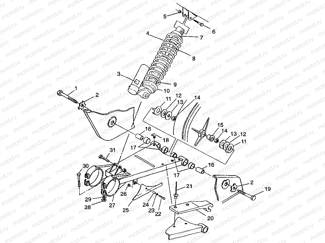 SWING ARM/SHOCK MOUNTING Scrambler W957840 (4927252725B014) | SWING ARM/SHOCK MOUNTING Scrambler W957840 (4927252725B014)