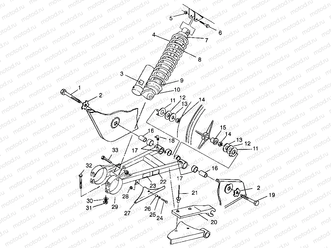 SWING ARM/SHOCK MOUNTING Scrambler W967840 (4935823582B014) | SWING ARM/SHOCK MOUNTING Scrambler W967840 (4935823582B014)