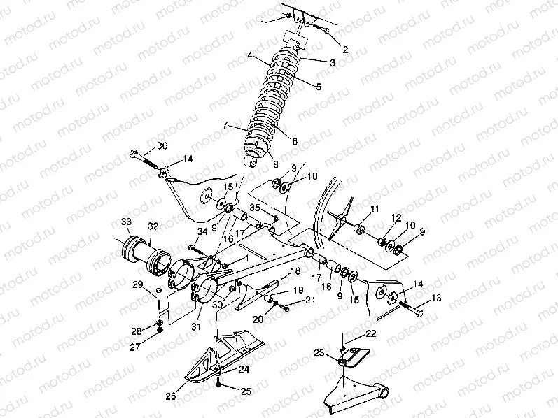 SWING ARM/SHOCK MOUNTING Sport 400L W948540 (4927232723B009) | SWING ARM/SHOCK MOUNTING Sport 400L W948540 (4927232723B009)