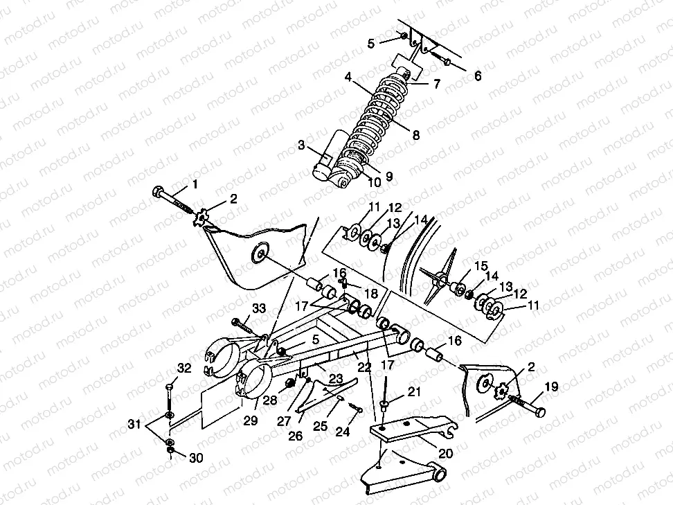 SWING ARM/SHOCK MOUNTING Sport 400L W98BA38C (4947234723B010) | SWING ARM/SHOCK MOUNTING Sport 400L W98BA38C (4947234723B010)