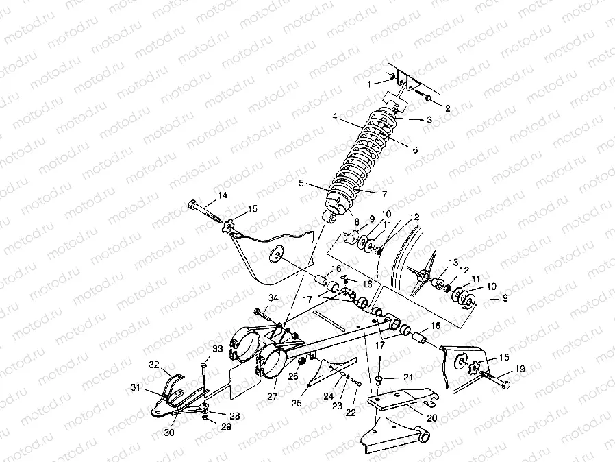 SWING ARM/SHOCK MOUNTING Sportsman 4x4 W958040 (4930403040C003) | SWING ARM/SHOCK MOUNTING Sportsman 4x4 W958040 (4930403040C003)